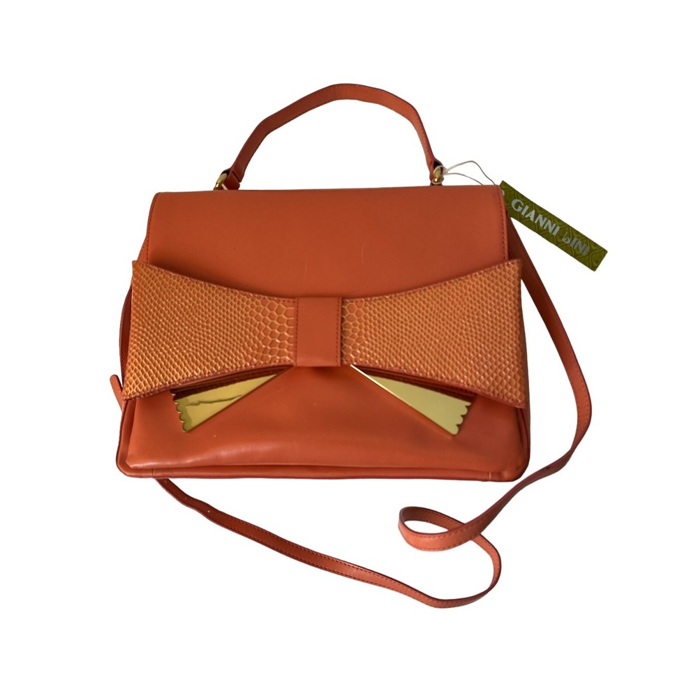 Gianni Bini Lucy Metal Bow Coral Purse
